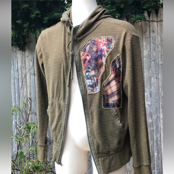 1 of 1 green Hoodie Cathedral print motif chain Large - Picture 9 of 12